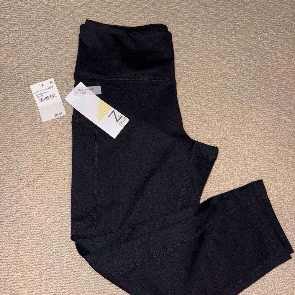 Zella Black High-Waist Crop Leggings